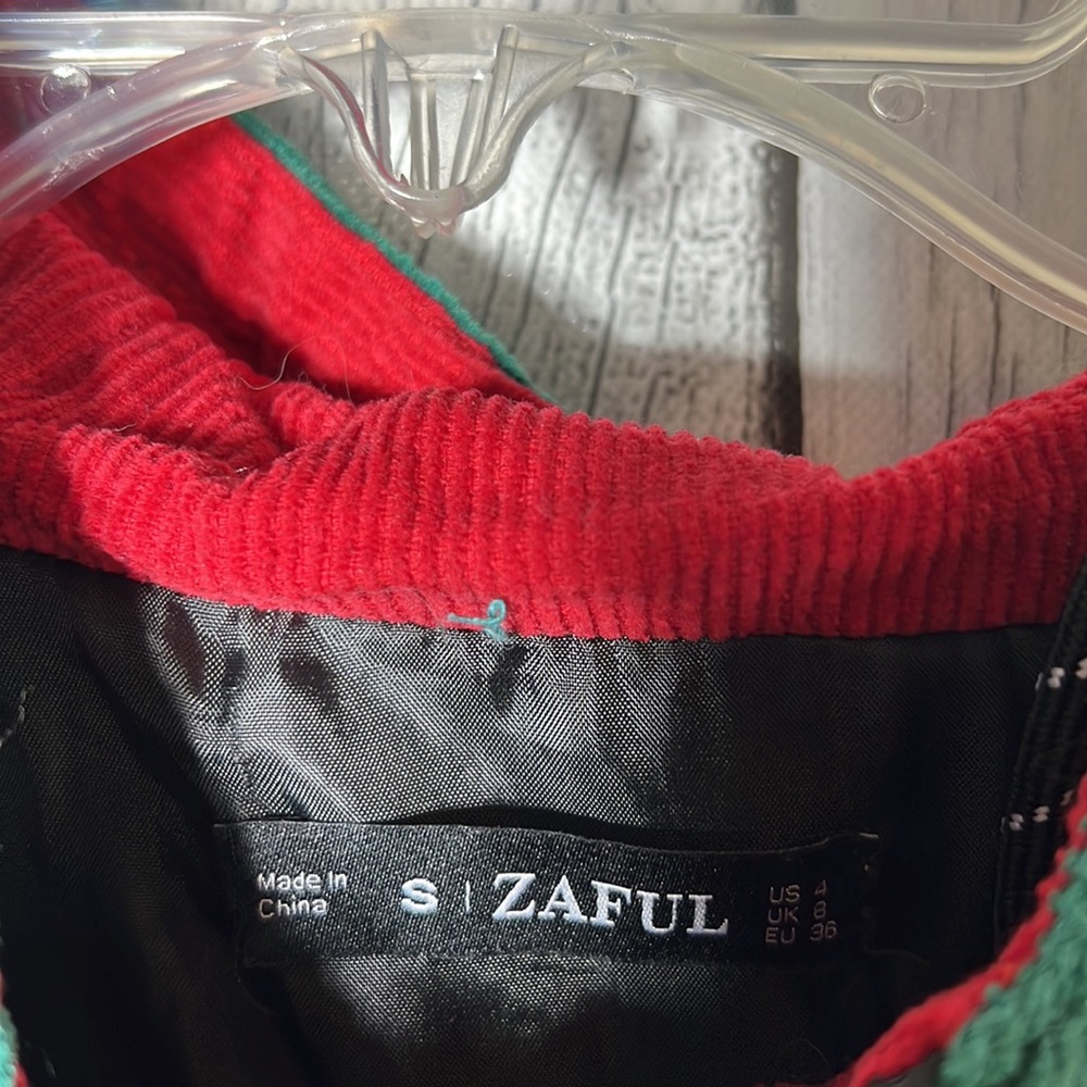 Zaful Color Block Corduroy Jacket Size Small - image 5
